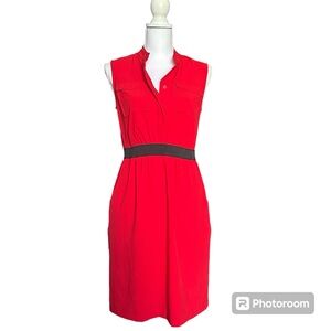The Limited Sleeveless Red Dress, Elasticized waist, Side pockets, Size …